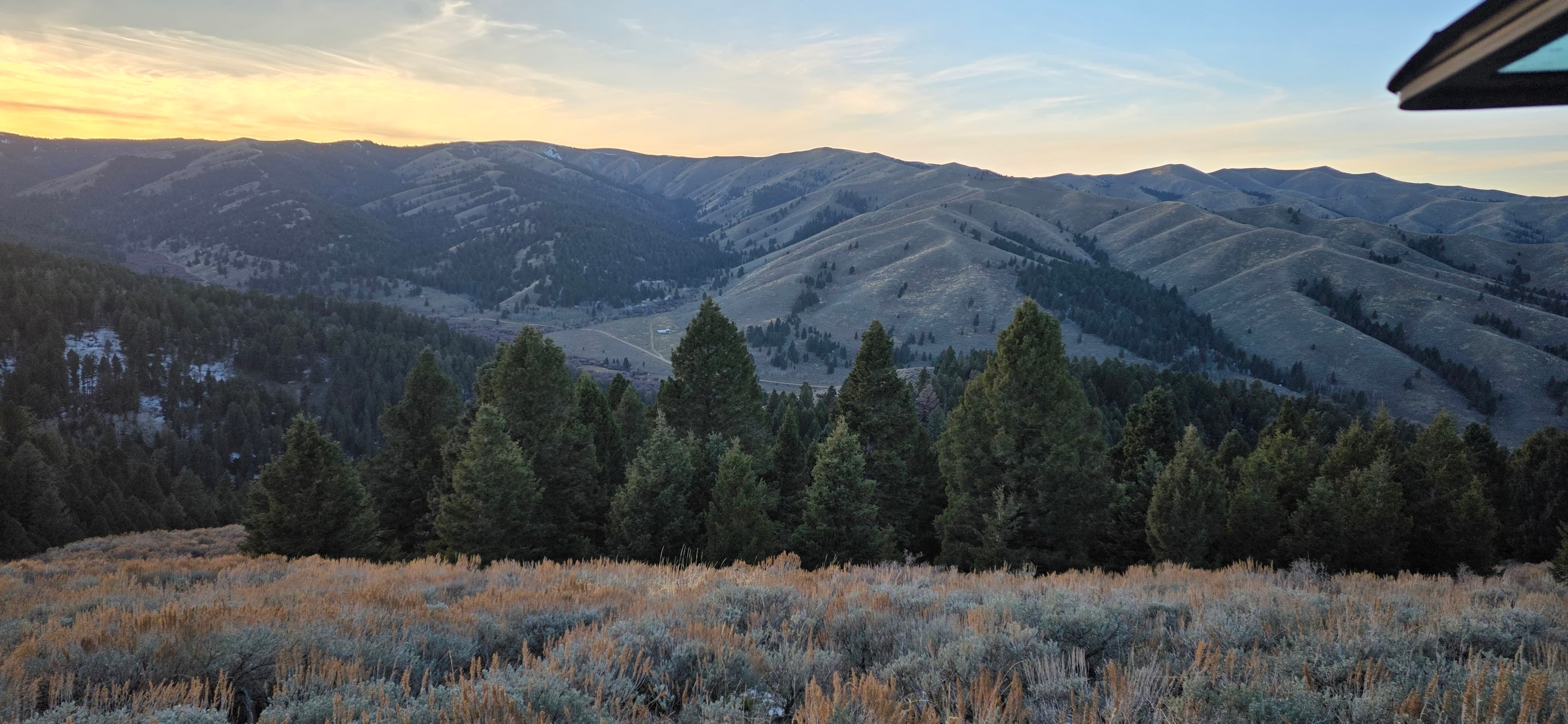Mountain sunset over the ranch